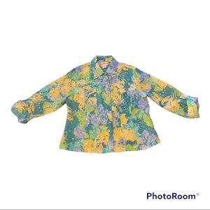 Rudy Rd. Womens Multi-colored Long Sleeve Button Shirt Blouse Top Size 12